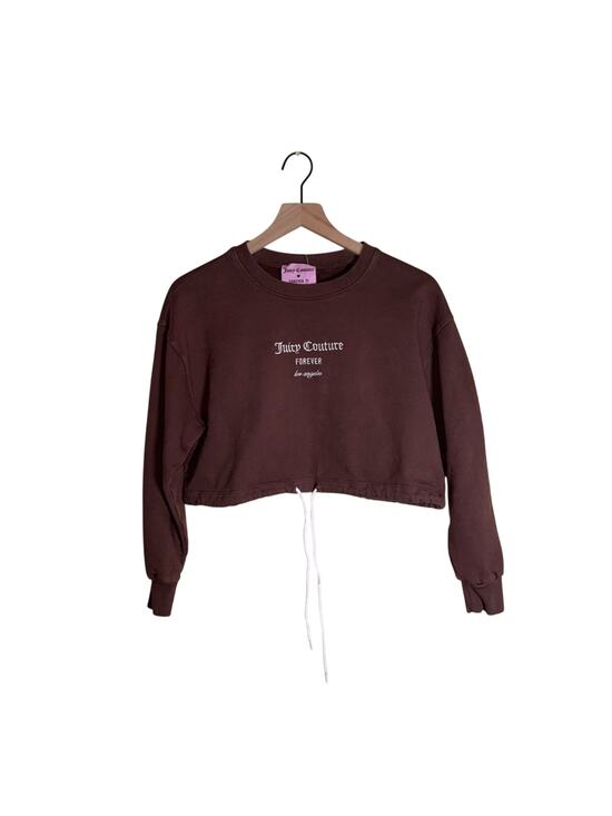 Juicy Couture Tops - JUICY COUTURExFOREVER 21 Y2K embroidered cropped drawstring waist crewneck S